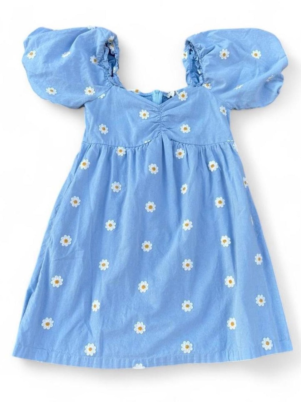 Embroidered Light Blue Daisy Sundress